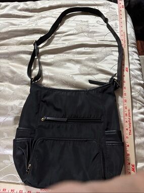Men's Black Nylon Messenger Bag with Adjustable Strap